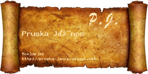 Pruska János névjegykártya